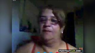 Brazilian granny shows her tits