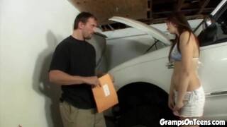 Slutty teen is bent over and fucked