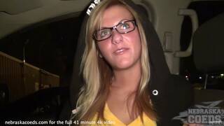 pretty blonde iowa city student does first time naked dildo casting video