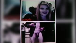 Horny blonde College girl & friend like my hot show (+ sound )