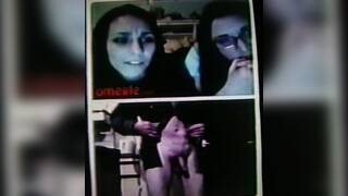 2 horny College girls sexy gestures to my hot show (+ sound )