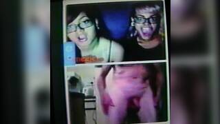 2 horny College girls with glasses watch my hot show (+ sound )