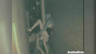 Pussy licked alley whore bends over for dick