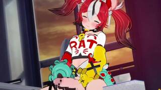 【hololive Hakos Baelz】Hakos Baelz Just cums with hermaphrodite masturbation