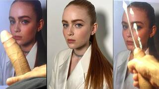 Cum tribute for beautiful redhead girl Sadie Sink. She takes my cum