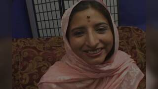 Hot Hijab blowjob dual dick Fucking threesome