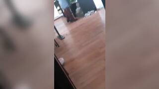 Milf teacher in leather red boots with big booty ass