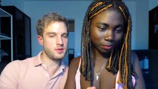 Hot slim ebony teen babe takes white cock in both holes live at sexycamx