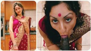 POV desi bhabhi in saree gives horny lonely devar a blowjob - hindi Bollywood porn story Sexy Jill