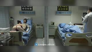 The kind nurse helps the patient to practice