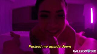 Sucking big cock and telling nasty story bout a cheating without condom !!! (SUBTITLED)