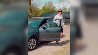 Annemieke tied and fucked in the woods with a huge dildo