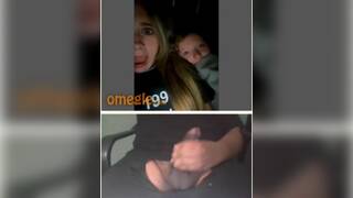 flashing dick at british girls and she flash me her tits