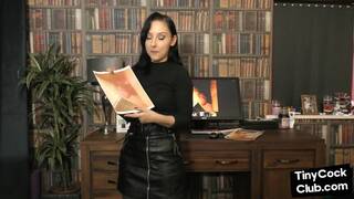 Secretary in upskirt teases small dicks in meeting room