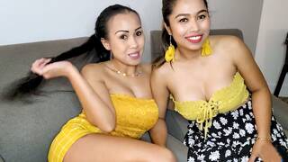 Big boobs Thai lesbian babes Joon Mali and her BFF pussy licking and toying
