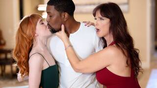 Black man fucks teen Maddi Collins and MILF Syren DeMer in a threesome