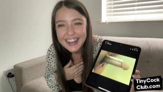 Fem perverted lady talks about tiny dicks on her phone