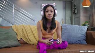 Wendy Raine and Jade Kimiko in several different lesbian scenes together