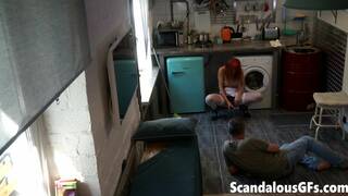 My exgirlfriend gladly swallowing my stepdad's cum after throating his shaft