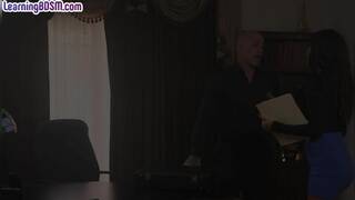 Submissive BDSM ballgagged MILF whipped and pussyfucked