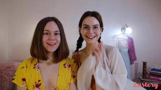 Anca and Daniela on a white bed lesbian, lesbian candle wax and lesbian dildo scenes