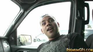 Bukkake whore facialised after riding dick