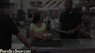 Pawnshop customer cheats and fucks with big cock boss