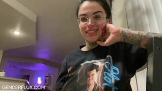 Busty tattooed dykes enjoy pussyeating session after casting