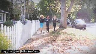 cumshot horny milf shares huge cock with friends