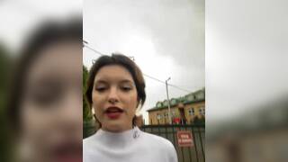 Horny teen flash in public and gets fucked in the bushes live at sexycamx