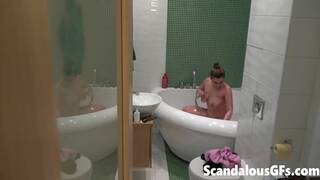 Filmed my naked girlfriend washing up in the bathtub