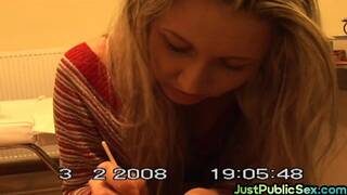 Public slut fucked in POV by big dick in wet pussy hole