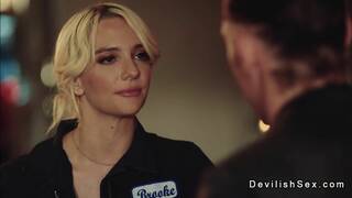 Man fucks busty gf on a ranch at night outdoors