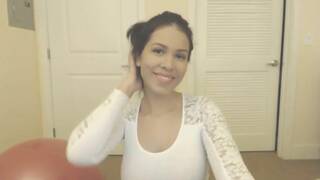 Horny Chick reveals her big boobs and sucks them