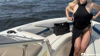 Blonde cutie thanks me for a boat ride