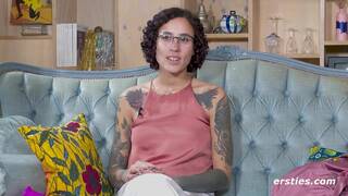 Ersties - Tattooed Brunette Gets Off With a Dildo