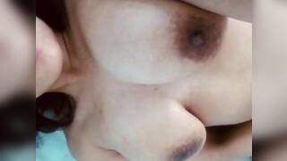 My Latina girlfriend playing with her pussy