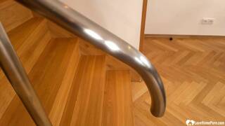 Busty babe next door gave me a show