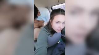 Hot teen couple - car sex doggystyle