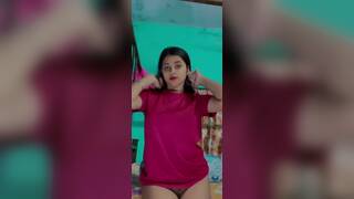 Cute girl showing sexy nude front of camera