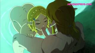 Sexy Blonde ELF Bathing and Fucking HENTAI UNCENSORED