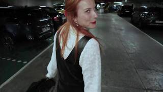 Amateur slut fucked in a parking basement