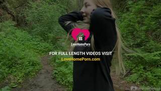 Girlfriend gets a facial in the woods