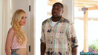 Crazy White Blonde Kali Roses Fucks Big Black Dude