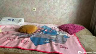 Cute teen wraps her lips around some dick