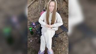 Horny teen take hard standing doggy pounding outdoor live at sexycamx