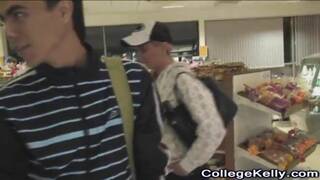 Amatur coed blonde teen sneaking around