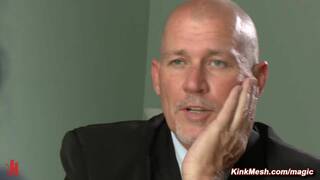 Dude canes and fucks tied up colleague in bedroom