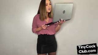 Cruel femdom CFNM makes fun of smallcock and rate them