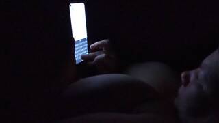 Unaware Mature BBW Wife Texting With Her 40G Tits Out